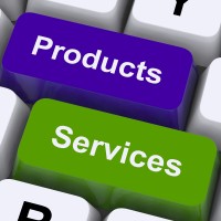 Products And Services Keys Show Selling And Buying Online